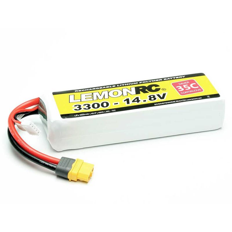 Foto van Lemonrc lipo accupack 14.8 v 3300 mah aantal cellen: 4 35 c softcase xt60