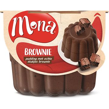 Foto van Mona brownie pudding met echte stukjes brownie 450ml bij jumbo