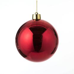 Foto van 1x grote kunststof decoratie kerstbal rood 25 cm - kerstbal