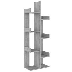 Foto van The living store boekenkast boom - 48 x 25.5 x 140 cm - grijs sonoma eiken