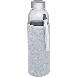 Foto van Glazen waterfles/drinkfles met grijze softshell bescherm hoes 500 ml - drinkflessen