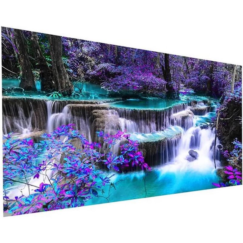 Foto van Rubye diamond painting volwassenen & kinderen - diamond painting pakket volledig - waterval - 90x40cm