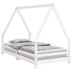 Foto van Vidaxl kinderbedframe 90x190 cm massief grenenhout wit