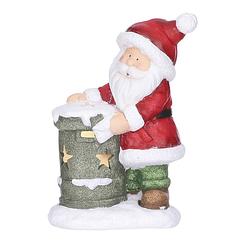 Foto van House of seasons kerstbeeldje kerstman 18 x 26 cm gips rood