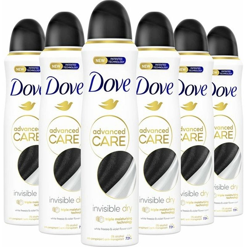 Foto van Dove advanced care antitranspirant invisible dry 6 x 150ml bij jumbo