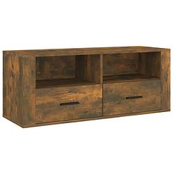 Foto van The living store classic tv-meubel - 100 x 35 x 40 cm - gerookt eiken