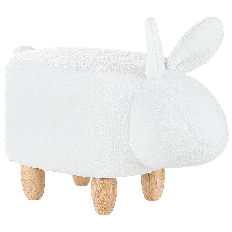 Foto van Beliani bunny - hocker-wit-polyester