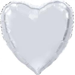 Foto van Wefiesta folieballon hartvorm xl 36 cm zilver