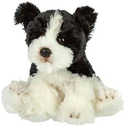Foto van Suki gifts pluche knuffeldier hond - border collie - zwart/wit - 13 cm - huisdieren thema - knuffel huisdieren