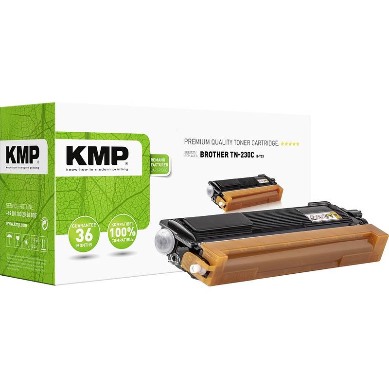 Foto van Kmp compatibel toner b-t33 vervangt brother tn-230c, tn230c cyaan