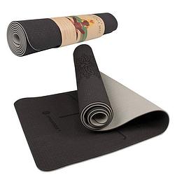 Foto van Yoga mat extra dik (6 mm) zwart/grijs