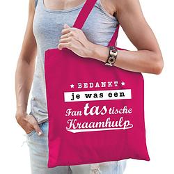 Foto van Fantastische kraamhulp cadeau tas fuchsia roze voor dames - bedankt cadeau kraamverzorgster - feest boodschappentassen