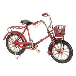 Foto van Clayre & eef rode model fiets 16*6*10 cm 6y3390