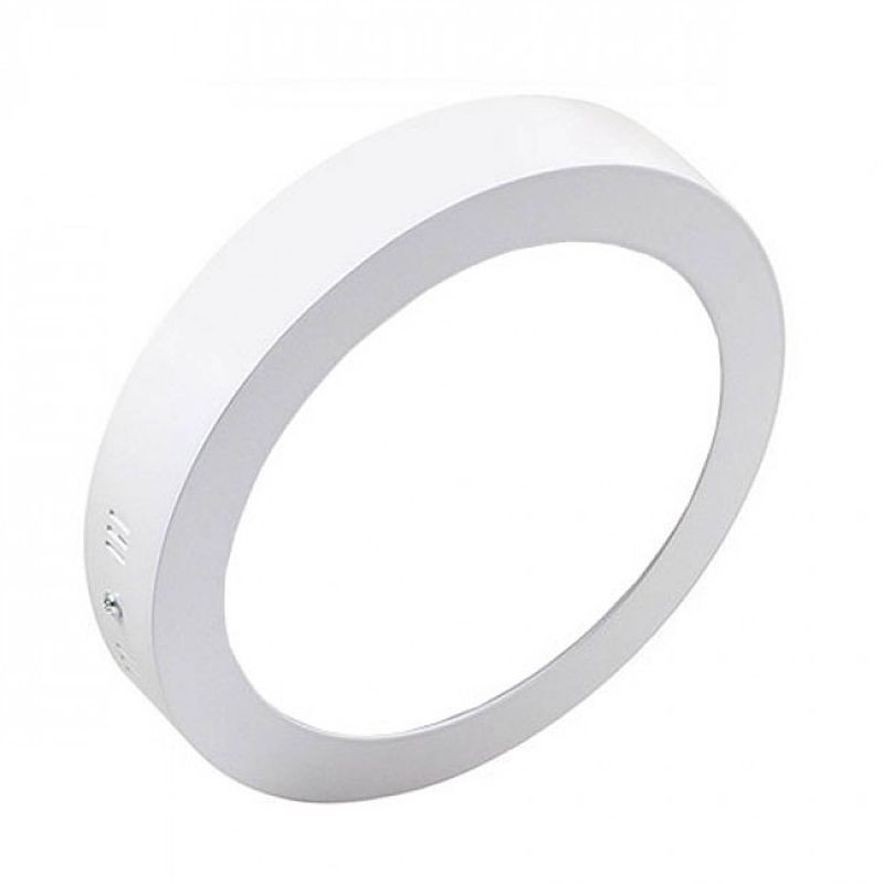 Foto van Led downlight - opbouw rond 18w - helder/koud wit 6000k - mat wit aluminium - ø225mm