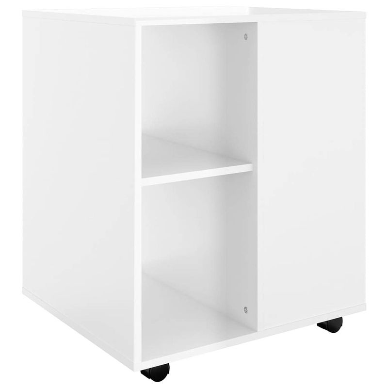 Foto van The living store mobiele kast - spaanplaat - hoogglans wit - 60 x 53 x 72 cm