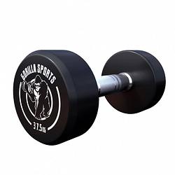 Foto van Gorilla sports dumbell - 37,5 kg - gietijzer (rubber coating) - met logo