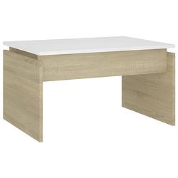 Foto van Vidaxl salontafel 68x50x38 cm spaanplaat wit en sonoma eikenkleurig