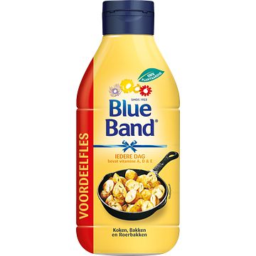 Foto van Blue band iedere dag vloeibare bakboter vegan en 100% plantaardig voordeelfles 750ml bij jumbo