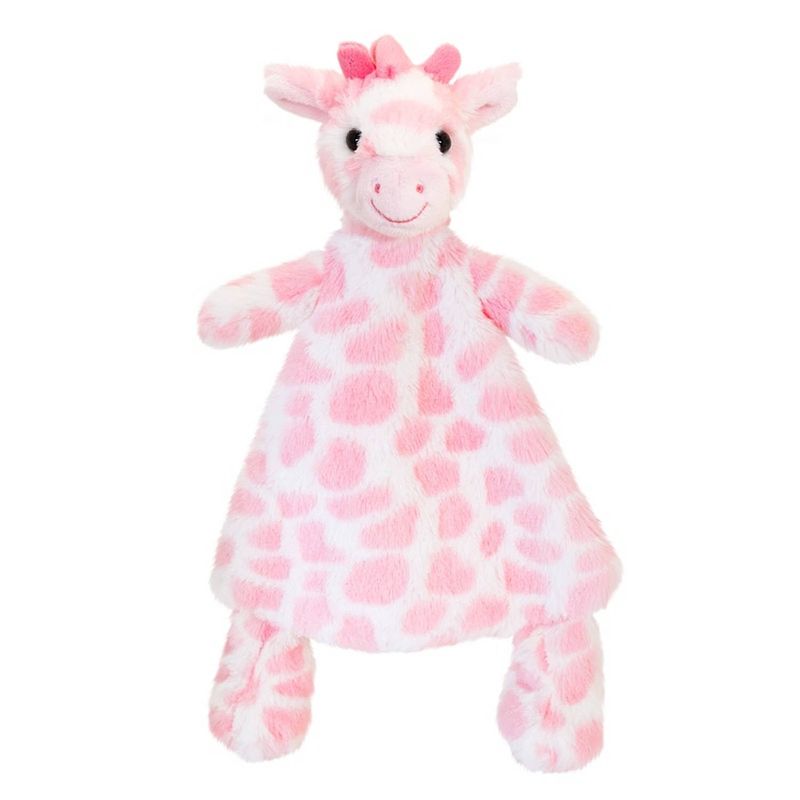 Foto van Keel toys pluche tuttel roze giraffe knuffeldoekje 25 cm - knuffeldier