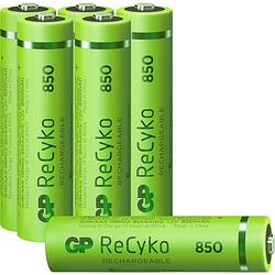 Foto van Gp batteries recyko+ hr03 4+2 gratis oplaadbare aaa batterij (potlood) nimh 850 mah 1.2 v 6 stuk(s)