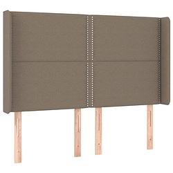 Foto van The living store hoofdeind trendy - bedombouw - 147x16x118/128 cm - taupe