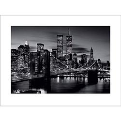 Foto van Pyramid brooklyn bridge black and white kunstdruk 80x60cm
