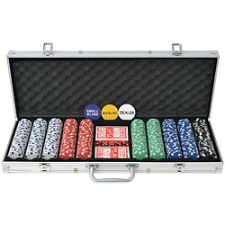 Foto van Vidaxl pokerset met 500 chips aluminium