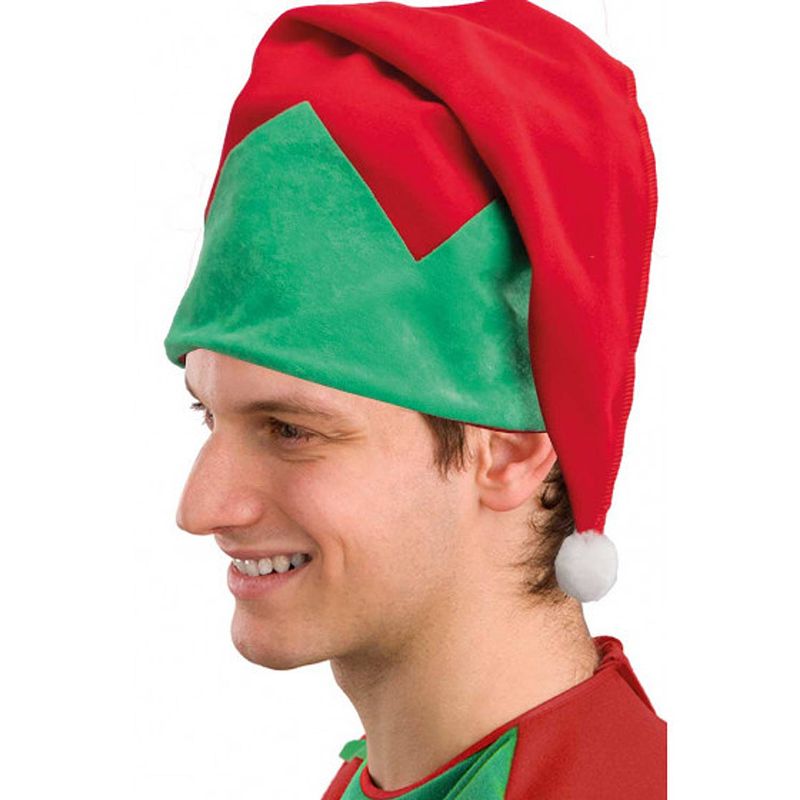 Foto van Carnival toys hoed elf fleece groen/rood one-size