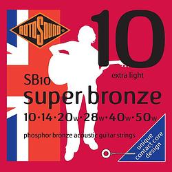 Foto van Rotosound sb10 super bronze akoestische gitaarsnaren .010-.050w