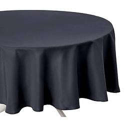 Foto van Tafelkleed rond 180 cm donker grijs polyester - tafellakens