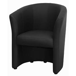 Foto van Zwarte faux fauteuil - l 59 x d 63 x h 77 cm - arcade