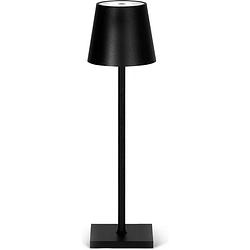 Foto van Goliving tafellamp oplaadbaar - draadloos en dimbaar - moderne touch lamp - nachtlamp - 38 cm - zwart