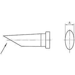 Foto van Weller lt-bb soldeerpunt ronde vorm, lang, afgeschuind grootte soldeerpunt 2.4 mm inhoud: 1 stuk(s)