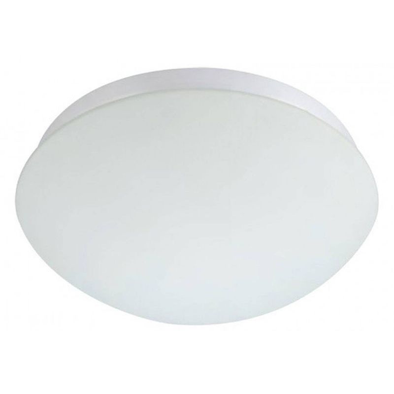 Foto van Led plafondlamp met bewegingssensor - 360° sensor - e27 fitting - opbouw - ovaal - mat wit - glas