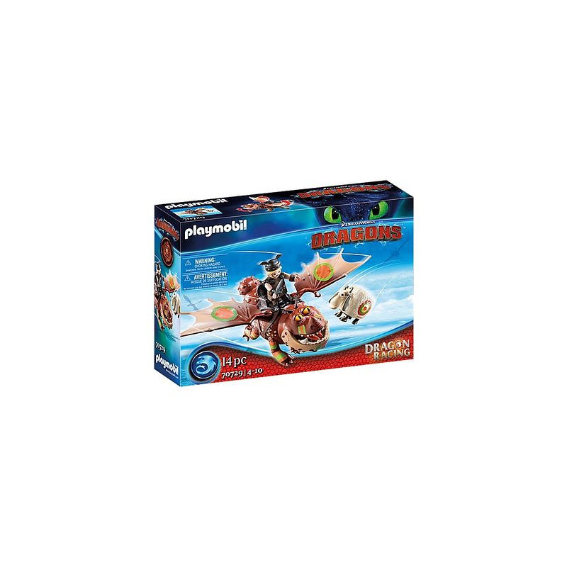 Foto van Playmobil dragon racing: vissenpoot en speknekje (70729)