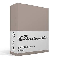 Foto van Cinderella basic percaline katoen laken - 100% percaline katoen - lits-jumeaux (240x260 cm) - taupe