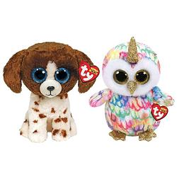 Foto van Ty - knuffel - beanie buddy - muddles dog & enchanted owl