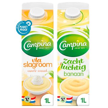 Foto van Campina slagroomvla & campina vla banaan bij jumbo