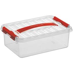 Foto van Sunware - q-line opbergbox 4l transparant rood - 30,7 x 20 x 10,4 cm