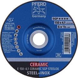 Foto van Pferd 62100150 e 150-4,1 ceramic sgp steelox afbraamschijf gebogen 150 mm 22.23 mm 10 stuk(s)