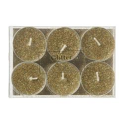 Foto van Theelichten glitter - goud - set van 6