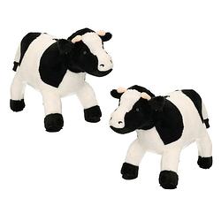 Foto van Set van 2x stuks pluche knuffel dieren koeien van 23 cm - knuffel boederijdieren
