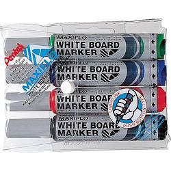 Foto van Whiteboardmarker maxiflo set van 4 kleuren (blauw, rood, groen en zwart) 12 stuks