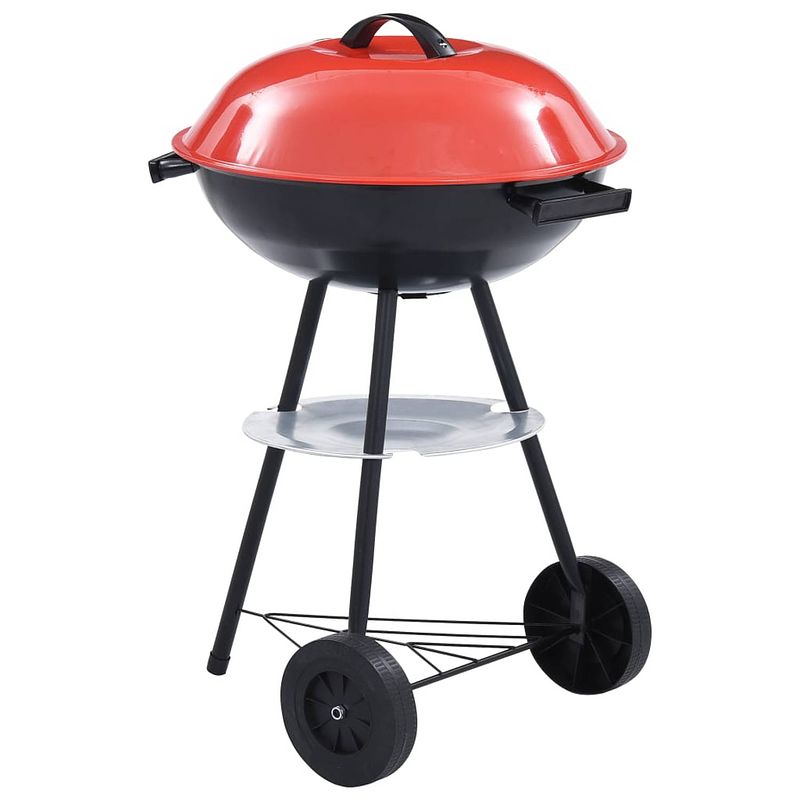 Foto van Vidaxl kogelbarbecue houtskool met wieltjes xxl 44 cm