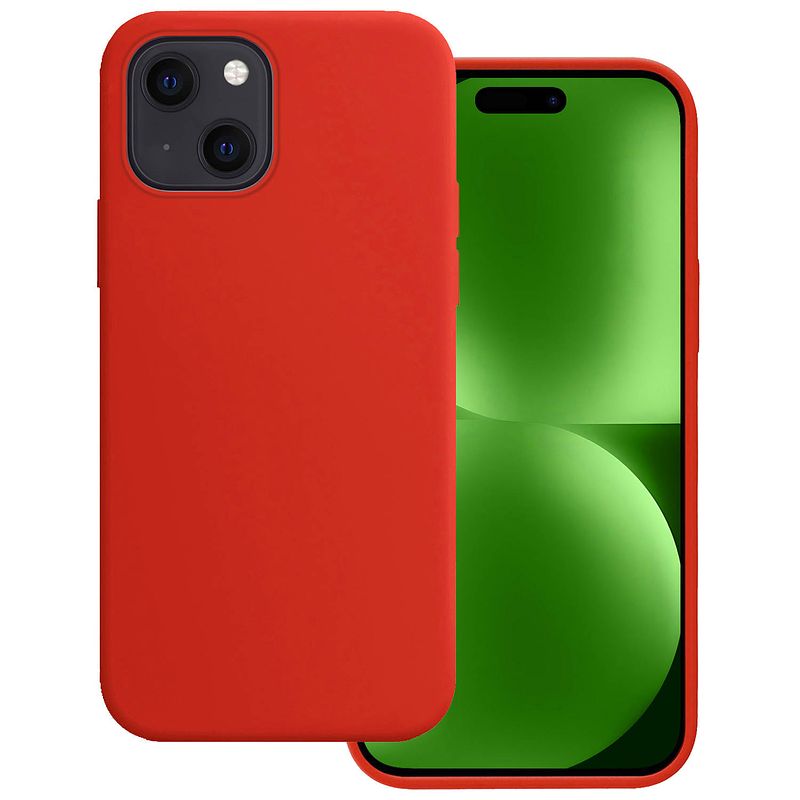 Foto van Basey iphone 15 plus hoesje siliconen back cover case - iphone 15 plus hoes silicone case hoesje - rood