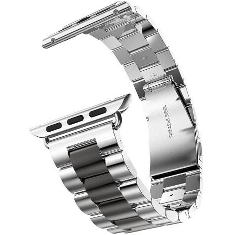 Foto van Smartphoneclip - bandje metaal zilver/zwart - voor apple watch 42-44mm