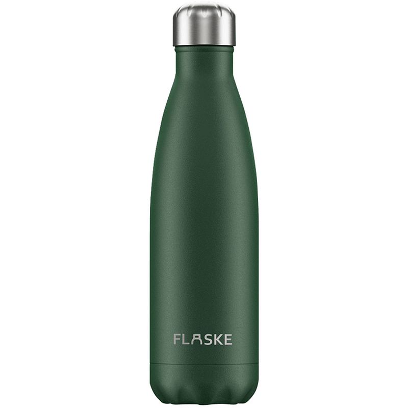 Foto van Flaske - bottle - 500ml/groen/dubbelwandig roestvrij staal/0