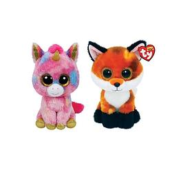 Foto van Ty - knuffel - beanie boo'ss - fantasia unicorn & fox