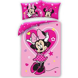 Foto van Disney minnie mouse dekbedovertrek, pink love - eenpersoons - 140 x 200 cm - katoen