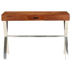 Foto van The living store - retro bureau - hout - 110 x 50 x 76 cm - met lade